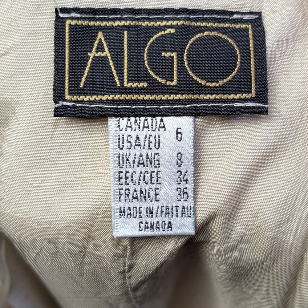 Vintage Algo Champagne Floral Dress | Made in Canada | Size Small - Picture 6 of 8